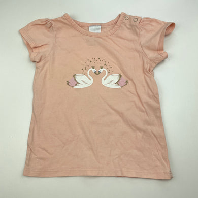 Girls Target, cotton t-shirt / top, swans, GUC, size 0,  