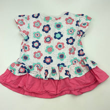 Load image into Gallery viewer, Girls Tiny Little Wonders, floral cotton t-shirt / top, GUC, size 0,  
