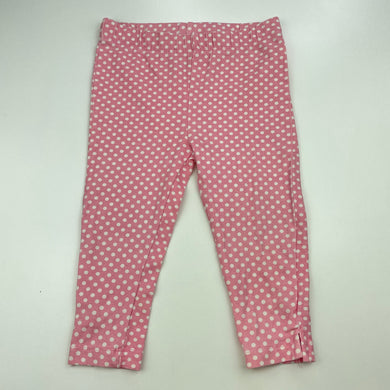Girls Tiny Little Wonders, pink & white spot leggings, elasticated, FUC, size 0,  