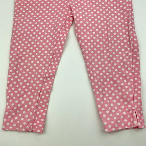 Girls Tiny Little Wonders, pink & white spot leggings, elasticated, FUC, size 0,  