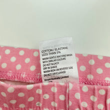 Load image into Gallery viewer, Girls Tiny Little Wonders, pink &amp; white spot leggings, elasticated, FUC, size 0,  