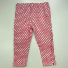 Load image into Gallery viewer, Girls Tiny Little Wonders, pink &amp; white spot leggings, elasticated, FUC, size 0,  