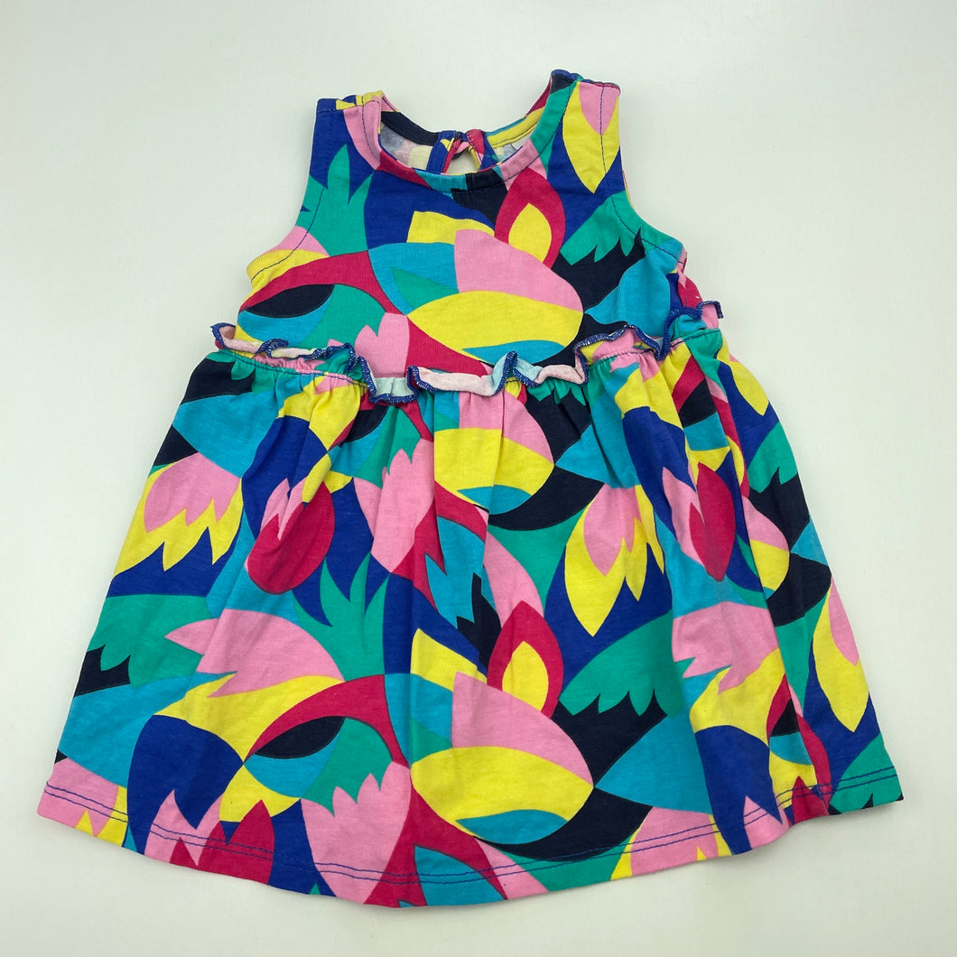 Girls Target, colourful casual dress, EUC, size 000, L: 33cm