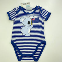 Load image into Gallery viewer, Boys BQT, blue stripe bodysuit / romper, koala, NEW, size 000,  