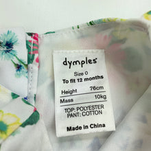 Load image into Gallery viewer, Girls Dymples, floral &amp; chambray cotton romper, EUC, size 0,  