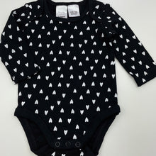 Load image into Gallery viewer, Girls Tiny Little Wonders, black cotton bodysuit / romper, EUC, size 000,  