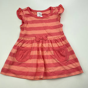 Girls Tiny Little Wonders, striped cotton casual dress, EUC, size 000, L: 32cm