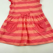 Load image into Gallery viewer, Girls Tiny Little Wonders, striped cotton casual dress, EUC, size 000, L: 32cm