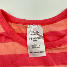 Load image into Gallery viewer, Girls Tiny Little Wonders, striped cotton casual dress, EUC, size 000, L: 32cm