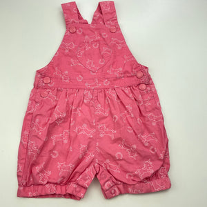 Girls Tiny Little Wonders, cotton overalls / shortalls, unicorns, EUC, size 0,  