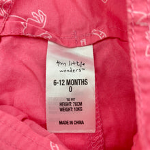 Load image into Gallery viewer, Girls Tiny Little Wonders, cotton overalls / shortalls, unicorns, EUC, size 0,  