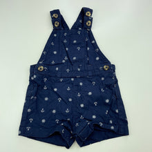 Load image into Gallery viewer, Boys Dymples, navy cotton overalls / shortalls, GUC, size 00,  