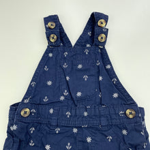 Load image into Gallery viewer, Boys Dymples, navy cotton overalls / shortalls, GUC, size 00,  