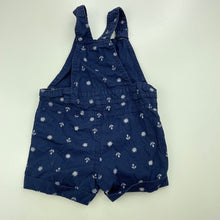 Load image into Gallery viewer, Boys Dymples, navy cotton overalls / shortalls, GUC, size 00,  