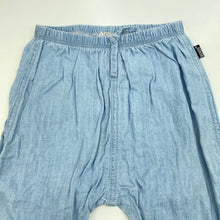 Load image into Gallery viewer, unisex Bonds, blue chambray cotton pants, elasticated, FUC, size 1,  