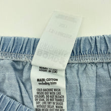 Load image into Gallery viewer, unisex Bonds, blue chambray cotton pants, elasticated, FUC, size 1,  