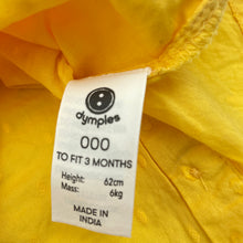 Load image into Gallery viewer, Girls Dymples, yellow lightweight cotton top, GUC, size 000,  