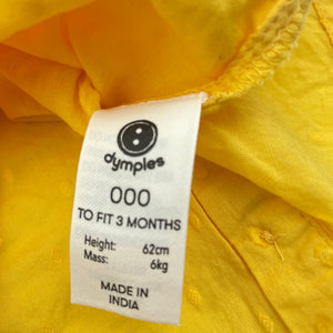 Girls Dymples, yellow lightweight cotton top, GUC, size 000,  