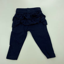 Load image into Gallery viewer, Girls Dymples, navy ruffle leggings / bottoms, EUC, size 000,  