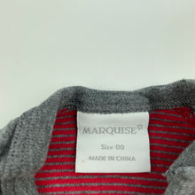 Load image into Gallery viewer, Boys Marquise, red &amp; grey stripe cotton t-shirt / top, EUC, size 00,  