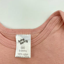 Load image into Gallery viewer, Girls Baby Berry, pink cotton bodysuit / romper, GUC, size 000,  