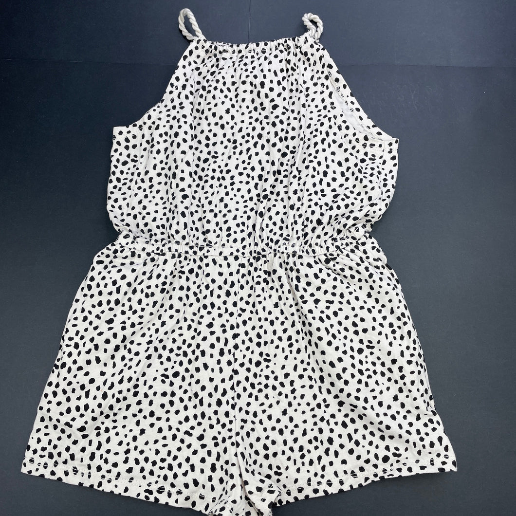 Girls KID, animal print cotton summer playsuit, EUC, size 8,  