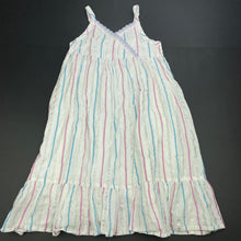 Load image into Gallery viewer, Girls Milkshake, cotton lined metallic stripe summer dress, EUC, size 6, L: 70cm