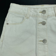 Load image into Gallery viewer, Girls Target, white stretch denim skirt, adjustable, L: 30.5cm, EUC, size 6,  