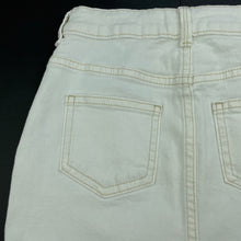 Load image into Gallery viewer, Girls Target, white stretch denim skirt, adjustable, L: 30.5cm, EUC, size 6,  