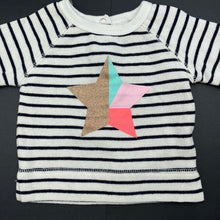 Load image into Gallery viewer, Girls Cotton On, fleece lined long sleeve top, star, EUC, size 000,  