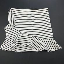 Load image into Gallery viewer, Girls Bardot Junior, black &amp; white stripe ruffle skirt, elasticated, L: 29cm approx, EUC, size 5,  