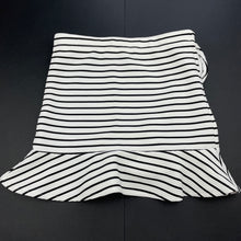 Load image into Gallery viewer, Girls Bardot Junior, black &amp; white stripe ruffle skirt, elasticated, L: 29cm approx, EUC, size 5,  