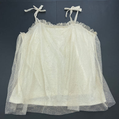 Girls Mango, lined gold tulle party top, GUC, size 12,  