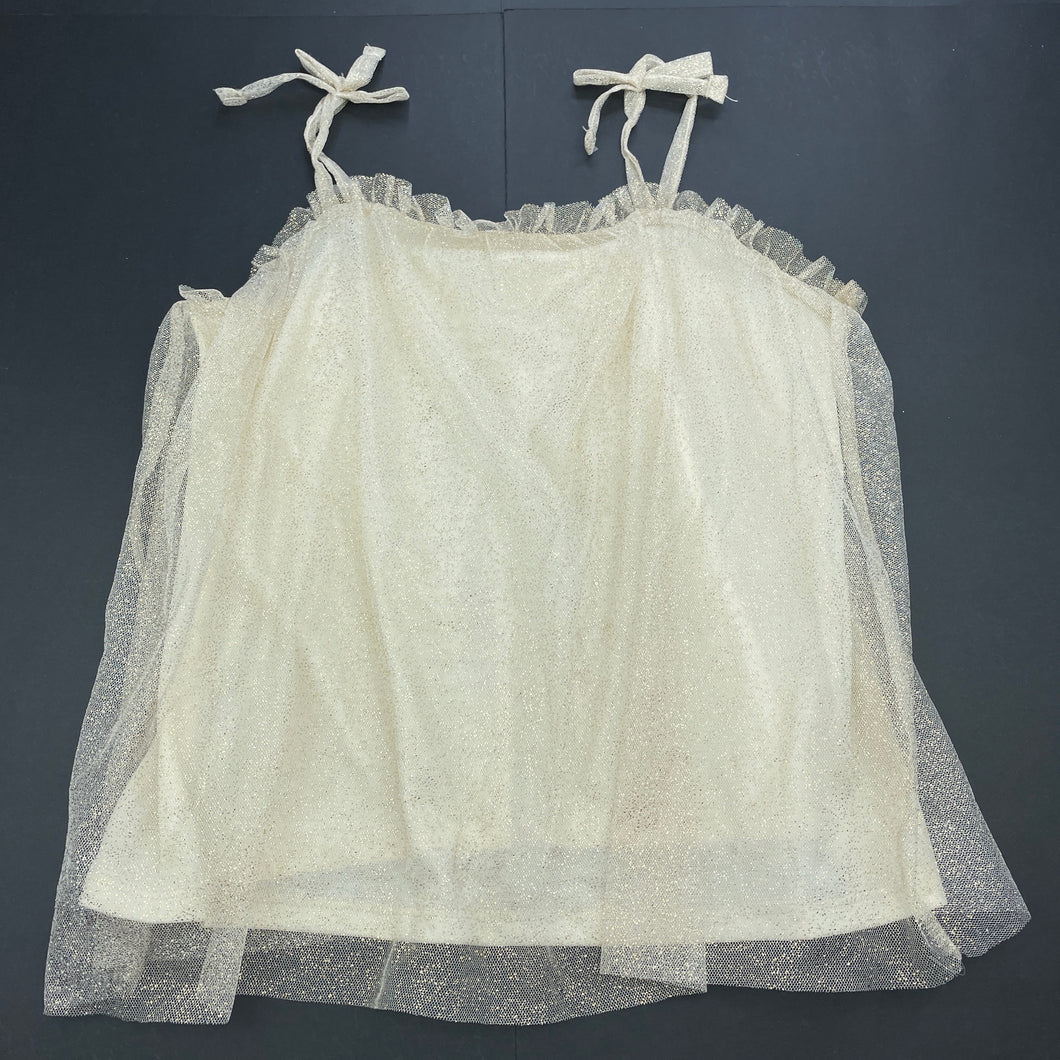 Girls Mango, lined gold tulle party top, GUC, size 12,  