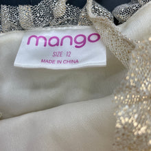 Load image into Gallery viewer, Girls Mango, lined gold tulle party top, GUC, size 12,  