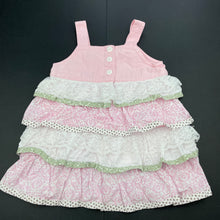 Load image into Gallery viewer, Girls Love Henry, tiered cotton overalls dress / pinafore, FUC, size 00, L: 38cm