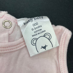 Girls Baby Baby, pink cotton top, cat, GUC, size 000,  