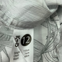 Load image into Gallery viewer, Boys KID, grey &amp; white cotton short sleeve shirt, EUC, size 12,  