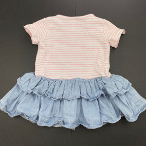 Girls Kids & Co, spliced casual dress, FUC, size 00, L: 34cm