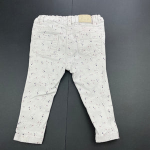 Girls Anko, floral stretch cotton pants, adjustable, GUC, size 00,  