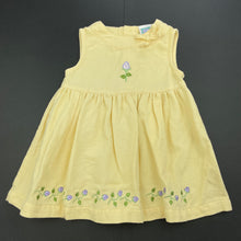 Load image into Gallery viewer, Girls Little Me, embroidered cotton dress, flowers, FUC, size 3 months, L: 34cm