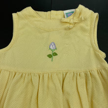 Load image into Gallery viewer, Girls Little Me, embroidered cotton dress, flowers, FUC, size 3 months, L: 34cm