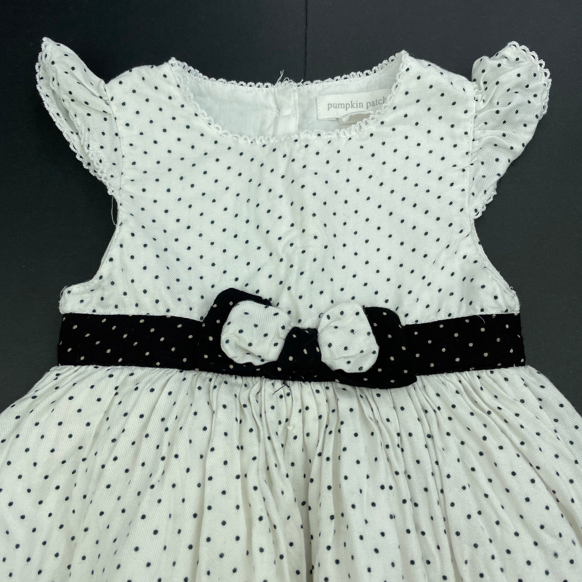 Baby girl black and hot sale white polka dot dress