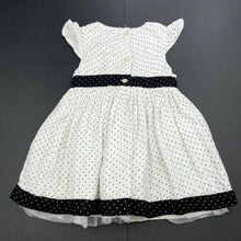 Load image into Gallery viewer, Girls Pumpkin Patch, cotton lined black &amp; white party dress, FUC, size 00, L: 39cm