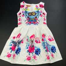 Load image into Gallery viewer, Girls DNS DFS, lightweight floral dress, owls, GUC, size 8, L: 62cm