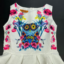 Load image into Gallery viewer, Girls DNS DFS, lightweight floral dress, owls, GUC, size 8, L: 62cm