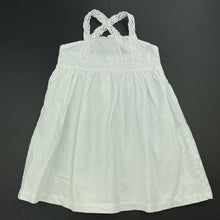 Load image into Gallery viewer, Girls Bebe by Minihaha, white cotton summer dress, GUC, size 12 months, L: 41cm