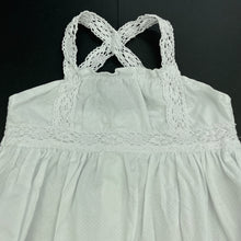 Load image into Gallery viewer, Girls Bebe by Minihaha, white cotton summer dress, GUC, size 12 months, L: 41cm