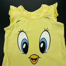 Load image into Gallery viewer, Girls Looney Tunes, Tweety Pie bodysuit / romper, GUC, size 0000,  