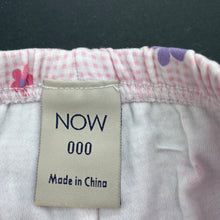 Load image into Gallery viewer, Girls Now, cotton shorts, elasticated, FUC, size 000,  